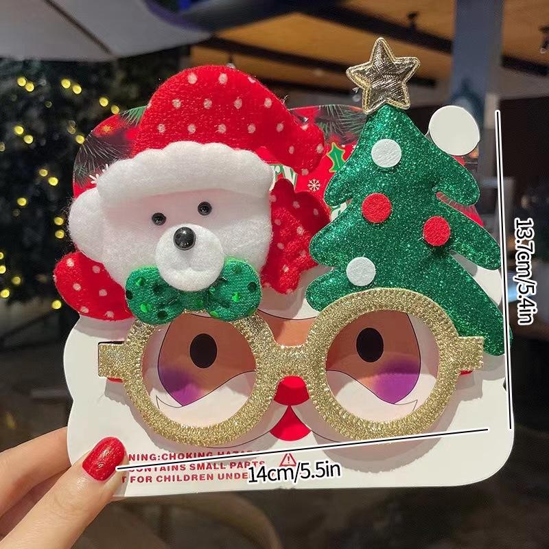 Christmas Glasses Decorative Glasses with Sticker Christmas Decoration Gift for Girls Women Xmax Party Costume Accessory Navidad