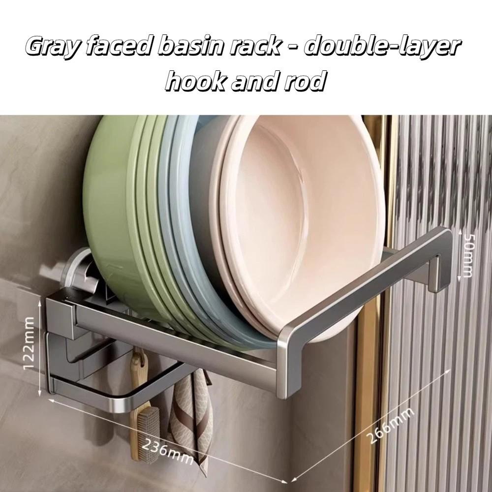 Telescopic Punch-Free Washbasin Storage Rack Wall Mounted No Drill Basin Holder Bathroom