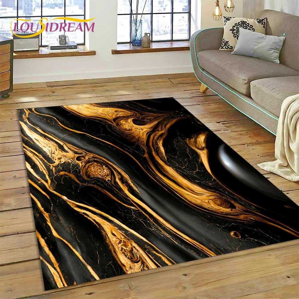 Dream Colour Marble Blue Green Gold Luxurious Carpet Rug for Home Living Room Bedroom Sofa Doormat Decor
