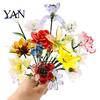 Decorative Glass Flower Figurine Handcrafted with Wire Stem Hand-Blown Colored Glaze Mini Floral Shatterproof Decoration Home Living Room Office Table