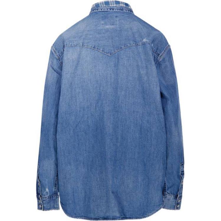 Polo Ralph Lauren Button-Down Collar Long Sleeve Shirt With Chest Pocket Women shirts Blue 211940722-001