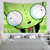 Funny Cartoon Tapestry Green Monster Alien Wall Hanging Cute Kawaii Art for Teen Bedroom Dorm Room Decor