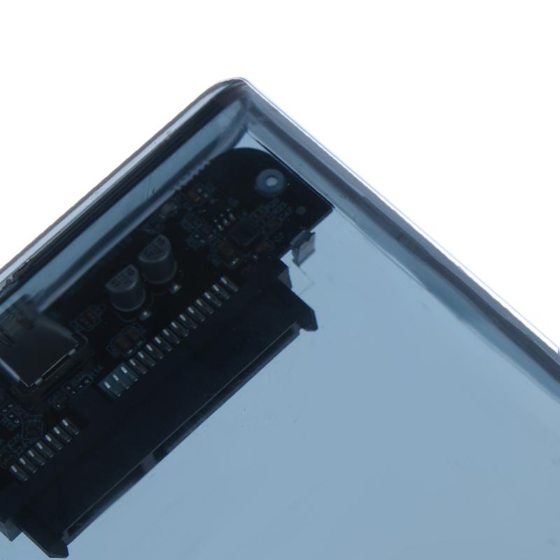 Usb Type C 2.5 Inch External Storage Case Sata To Usb 5Gbps Hdd Ssd Case Transparent Hard Drive Enclosure Support For Pc Laptops