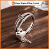 BF CLUB 925 Sterling Silver Ring For Women Jewelry Heart Tassel Retro Open Vintage Handmade Ring Allergy For Party Birthday Gift