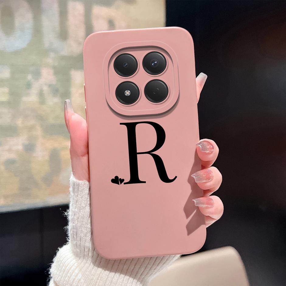 For Redmi Note 15 Pro 4G 5G Cases Simplicity 26 Letters Shockproof Liquid Silicone Cover For RedmiNote15 RedmiNote15Pro Fundas