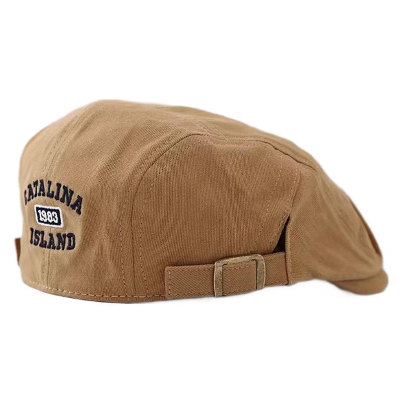 Kids Vintage Letter Embroidered Beret Fashionable All Match Newsboy Cap Baby Preppy Hat