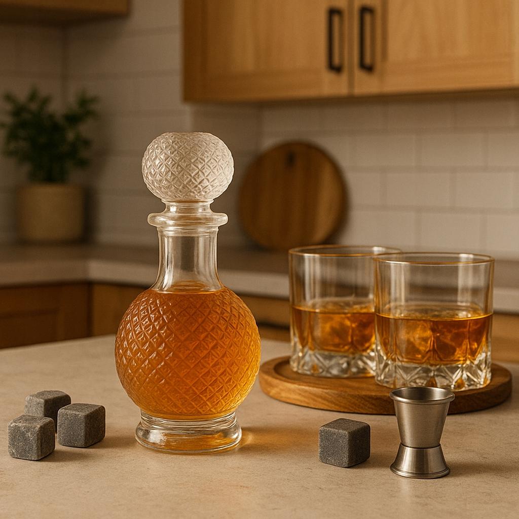 5x LUNA Glass Carafe 500 Ml for Liqueurs Alcohol Gift Glass Bottles