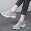 Breathable Mesh Women's Running Shoes Knitted Casual Sneakers Soft Walking Shoes Slip-on Flats Socks Shoes