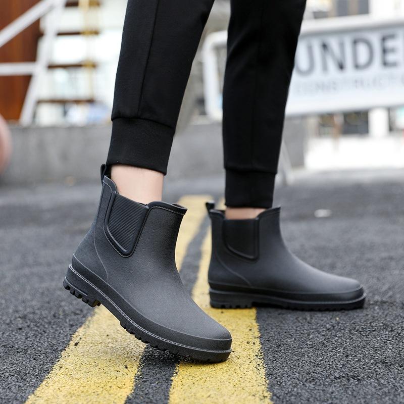 New Fishing Men's Short Tube Fishing Rain Boots Outdoor Rainy Waterproof Rubber Shoes Spring Comfortable Wading Water Boots