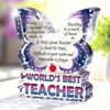 World'S Best Teacher Acrylic Desk Decoration - Meaningful Gift for Graduating Students, Teacher Retirement, Thanksgiving - Cherished Keepsake for Edu