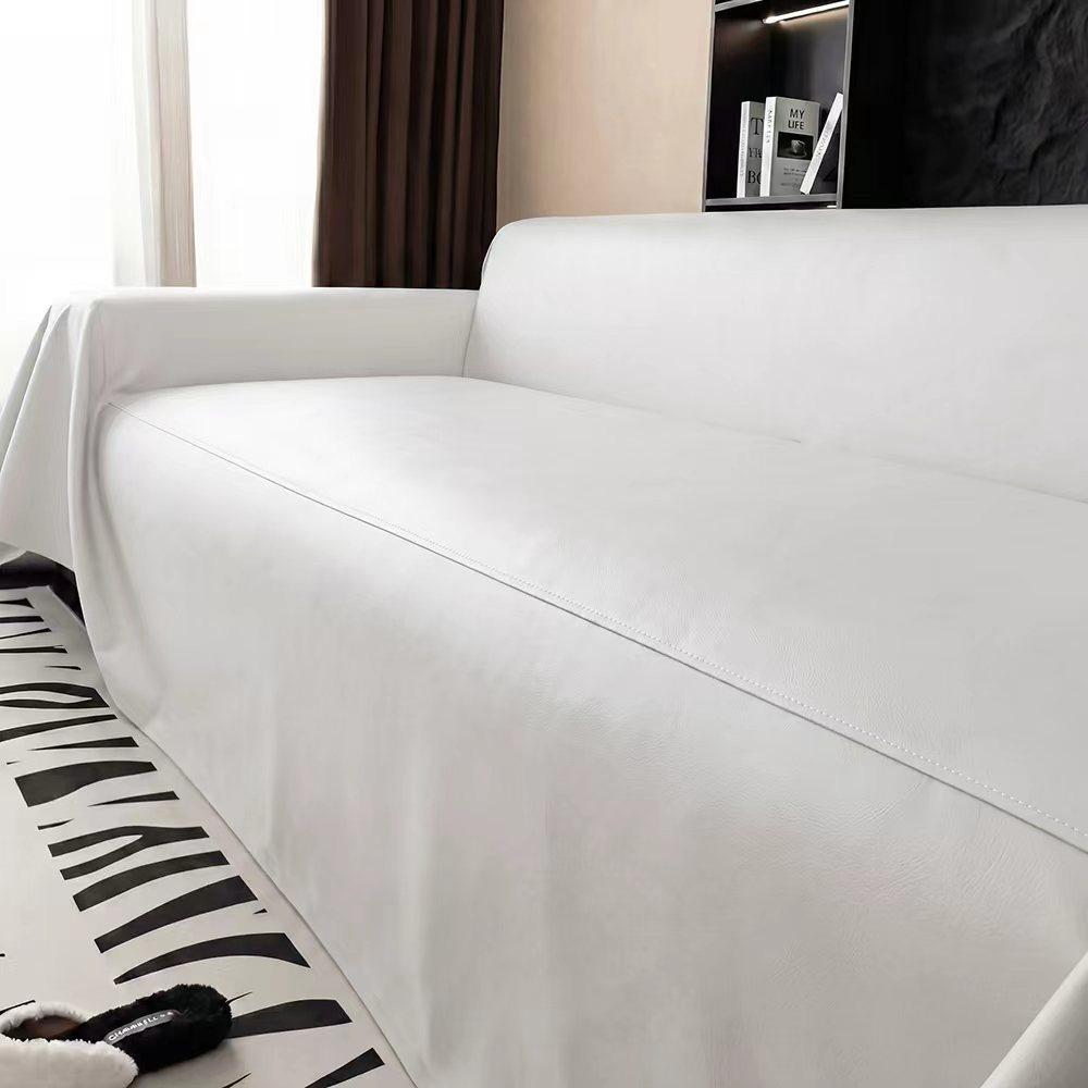 Waterproof PU Leather Sofa Cover Stain-Resistant Wear-resistant Slipcover Solid Color Anti-scratch Couch Seat Protector Kids