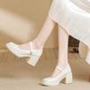 Women's British Style High Heels with Thick Soles for Spring/Autumn 2024 - Leather Qipao Mary Janes