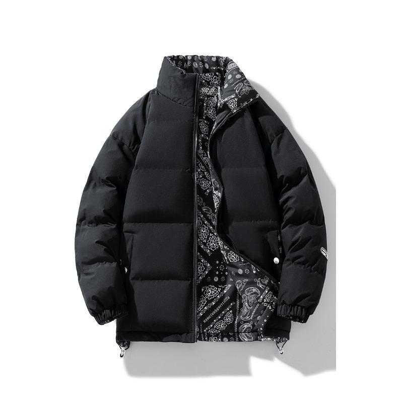 Winter Cotton-padded Men and Women Cotton-padded Jacket Stand Collar Cotton-padded Jacket Thick Double-sided Wear Thick Youth Bread and Clothing.
