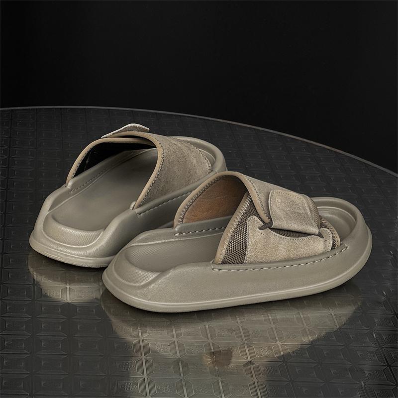 2025 Hot Sale Luxury Mens Leather Sandals Summer Designer High Quality Sandals Man Daily Black Flat Sandals For Men Beach Shoes