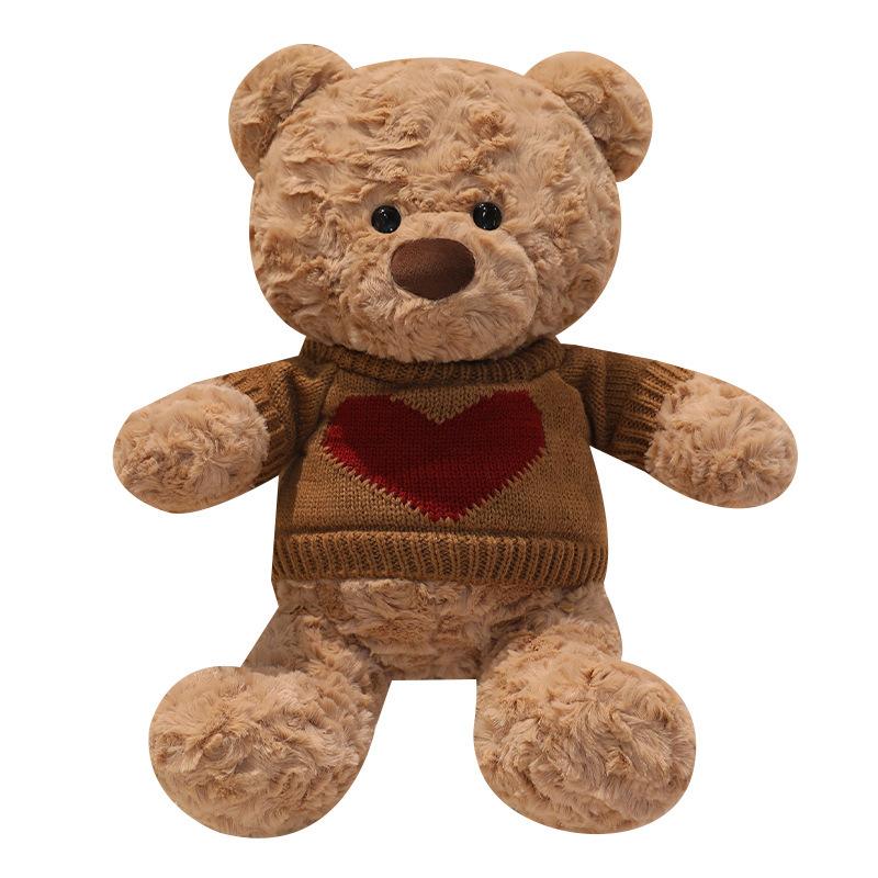 Cute Sweater Bear Plush Toy Little Girl Hugs Bear Bed Hugs Sleeping Bear Doll Children'S Day Gift