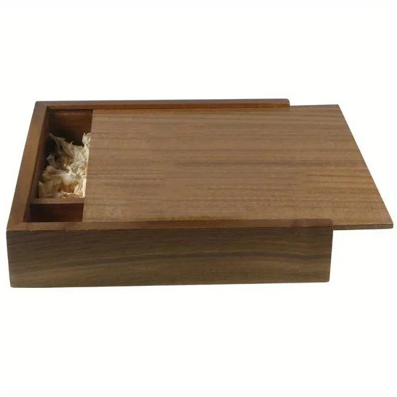 1PCS Walnut Maple Wood Storage Box Photography Wedding Gift Album Jewelry USB Box Natural Unfinished Wooden Case