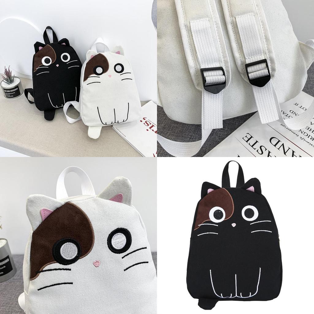 New Arrival 20l Canvas Cat Backpack For Girls And Boys Soft And Durable With Lovely Print