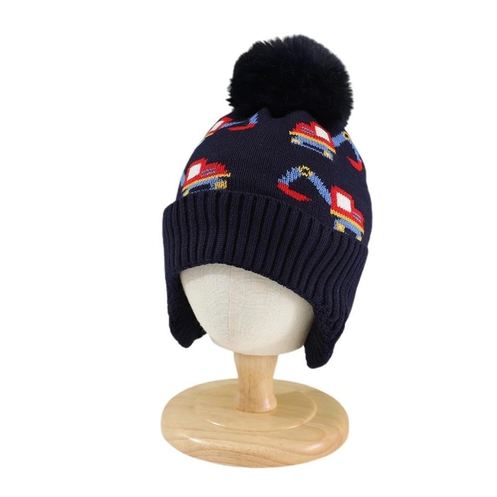 Verstellbare Ohrenklappen Mütze Warmes Fleecefutter Gestrickte Beanie Niedliche Kinder Wintermütze Winter