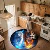 Flame Tiger,Round Area Rug,Carpet Rug for Living Room Bedroom Sofa Playroom Decor,Non-slip Floor Mat