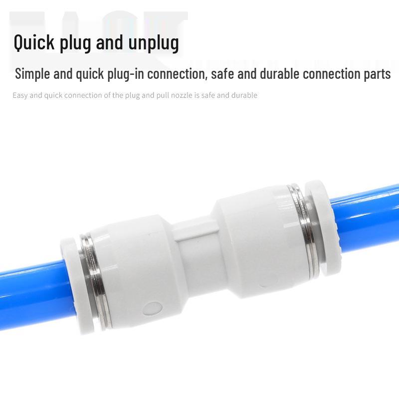 Yadake Pneumatic PU Air Hose Quick Connectors: Straight Equal Diameter Plug for PU4/6/8/10