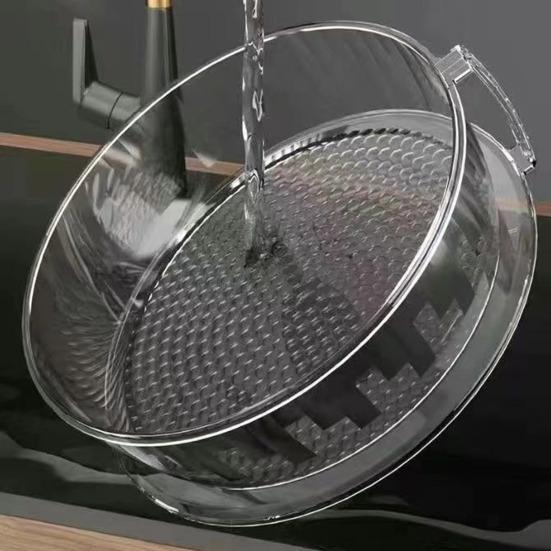 Capac Alimentar din Plastic Transparent cu Mâner Cupolă Universală pentru Oale Tigăi Farfurii Rezistent la Praf Stivuibil Accesoriu de Bucătărie Multifuncțional pentru Casă Bufet