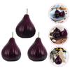 3 Pcs Artificial Fig Models Plastic Fruit Flower Fruits for Decoration Lifelike