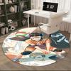 1pc Anime Volleyball Player Round Carpet - Office Chair Mat, Non-Slip Rug for Home Decor, Seasonal Gift, Suitable for Office, Living Room, Bedroom, Ga