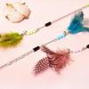 Cat Toys Feather Cats Sticks Retractable Handle Cats Toy Feather Interactive Cat Toys with Kitten Teaser Toy Pet Products