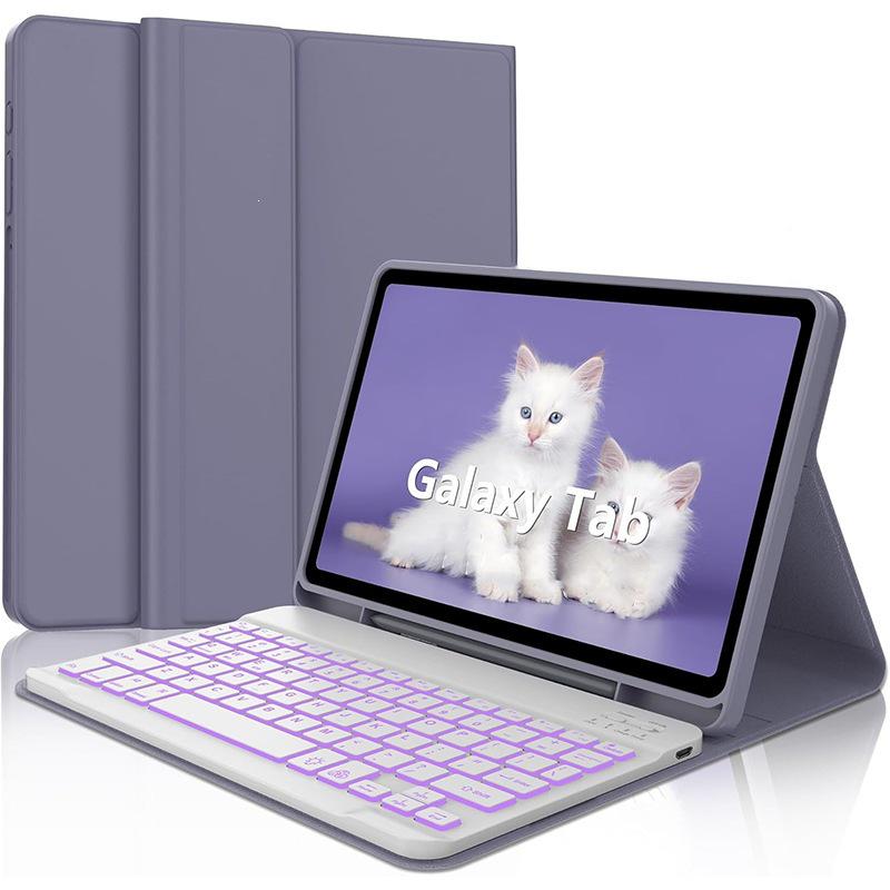 Samsung Tablet A9 Plus 11 Protective Leather Keyboard Case with Backlit Bluetooth and Pen Slot A11+