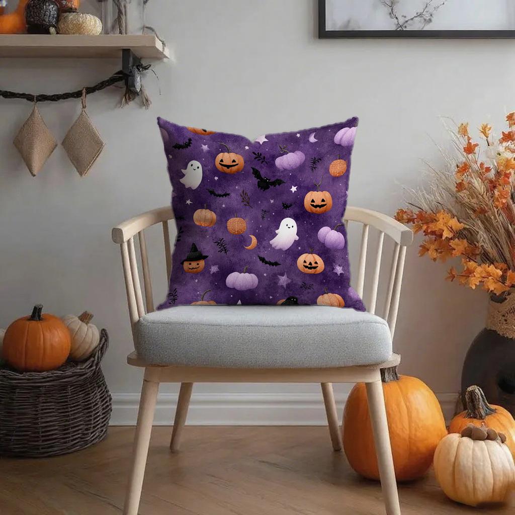 Halloween Pumpkin & Ghost Pillowcasessuitable For Sofa Car Bedroom Decorative Cushion Cover Pillow Cover