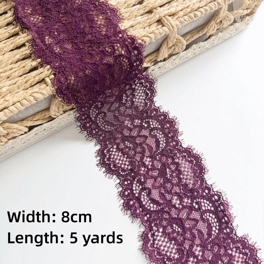 8cm Wide Eyelash Lace Trim Eyelash Edge Scalloped Edge Lace Sewing Trim Sheer Soft Garment Embellishment Accessory