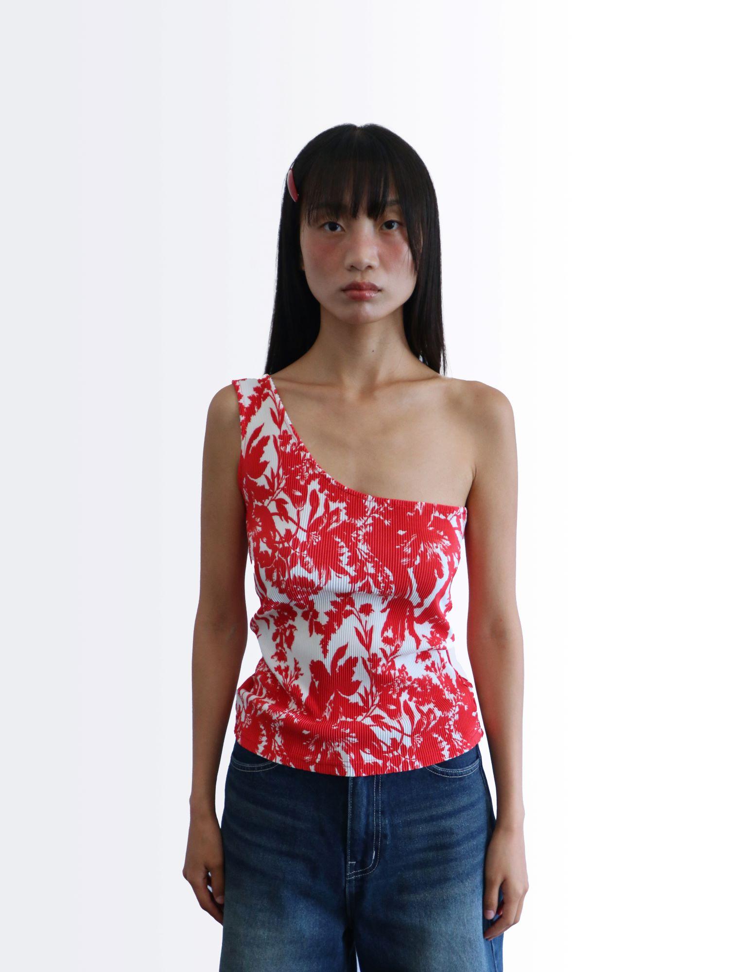 Sio Pleated Sleeveless Top [Red] Red