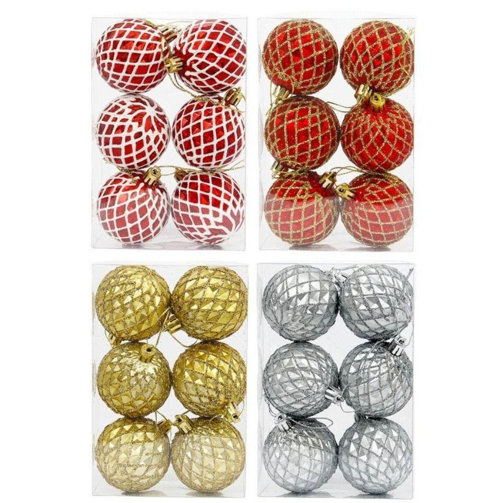 6Pcs/Set Gift Xmas Tree Decoration Hanging Christmas Spheres Pendant New Year