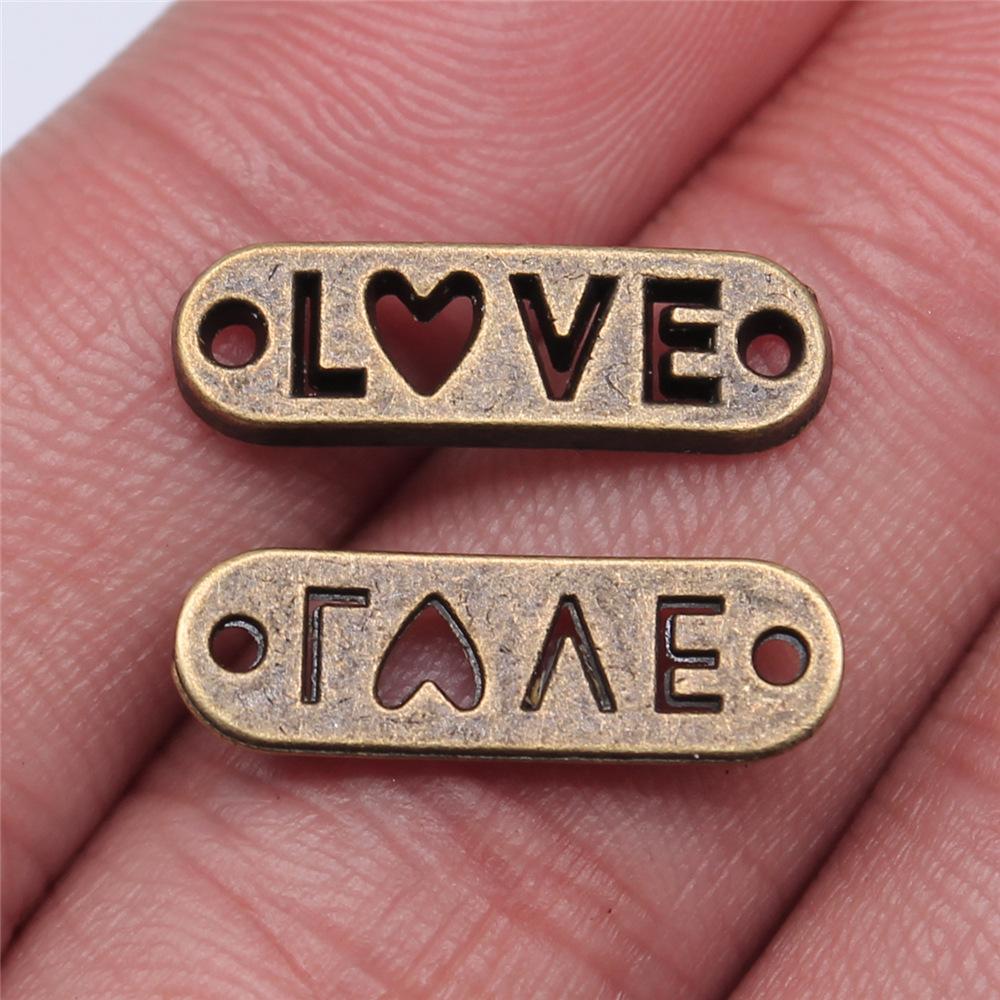 20 stuks Woord Connector Bedels Voor Sieraden Maken Antiek Brons Zilverkleurige Hangers DIY Ambachten Maken Onderdelen Tibetaanse Sieraden