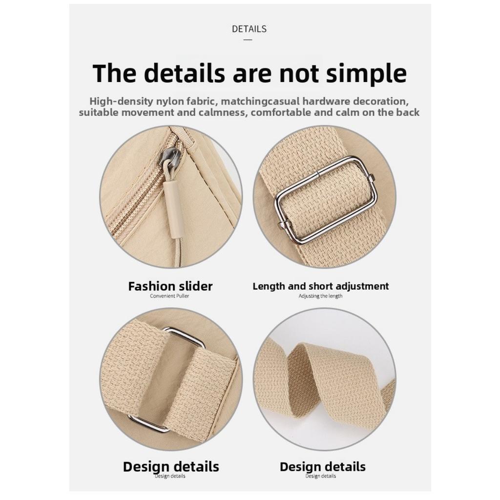 Ladies' Chest Bag, Adjustable Shoulder Straps, Multiple Compartments and Zipper Closure, Durable Material, Suitable for Daily Use, Travel, and Work