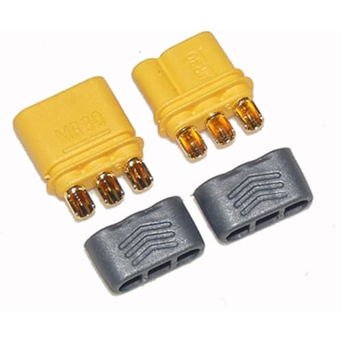 5 Pairs Amass MR30 Plug to MR-30 Bullet Male and Female Connector Adapter with Sheath Housing for DIY Battery RC Car Airplane