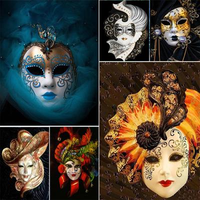 Pittura diamante 5D fai da te maschera misteriosa donna diamante ricamo punto croce kit completo strass mosaico decorazioni per la casa