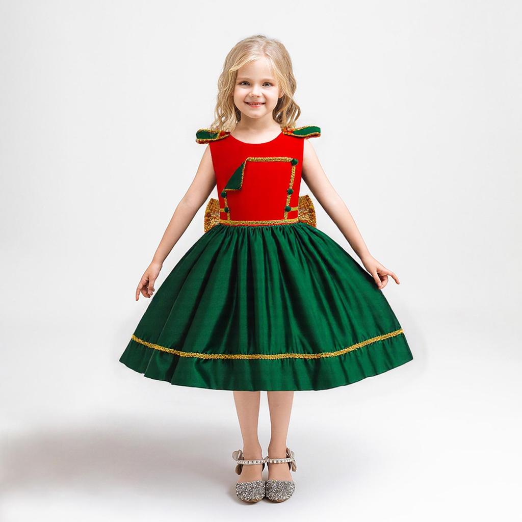 Pailletten Prinzessinnenkleid für Mädchen - Weihnachtsfeier & Feiertags-Aufführungsoutfit