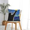 Starry Night Cat, Van Gogh Cat Pillowcase Polyester Cushion Cover Decorations  Pillow Case Cover Home Square 40*40cm