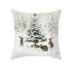 Christmas Winter Animals Snowman Printed Soft Square Pillowslip Polyester Cushion  Pillowcase Living Room Home Decor,