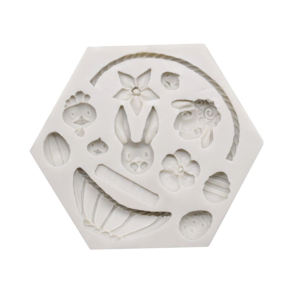 Rabbit Egg Flower Basket Shape Mold Mould Fondant Cake Decoration Baking one