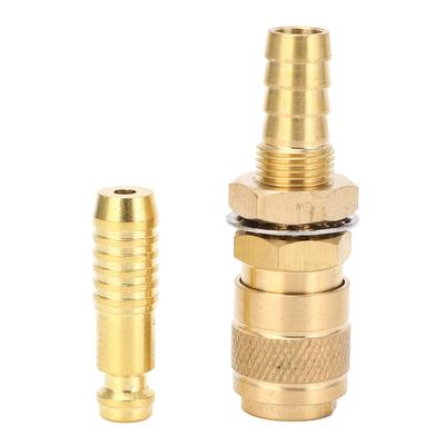 Water Cooled Gas Adapter Brass Welding Torch Gas Water Quick Connector for PTA DB MIG TIG 10mm 0.39in