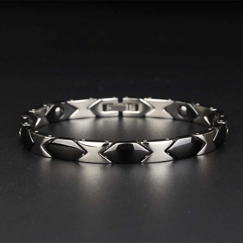 Bracelets en Céramique Pour Femmes Homme Mode Bijoux en Acier Inoxydable Accessoires Mains Femmes Thérapie Magnétique pour la Santé Bracelets pour Hommes
