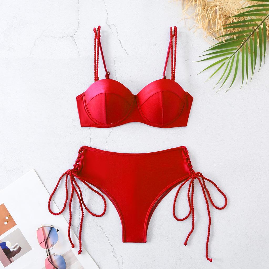 Underwire Bikini Swimsuit High Waist Swimwear for Women Push Up Two Piece Bathing Suits Push Up Summer Female