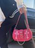 Y2K Sweet Cool Women's Underarm Bag Hot Girls Pink Shoulder Bags Messenger Bag Retro Design Female Chain Purse Armpit Handbags