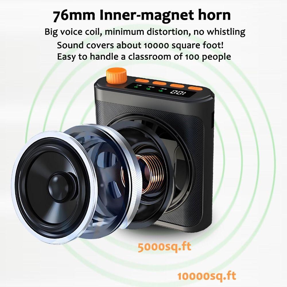 Rechargeable Wireless Microphone with Magnetic Lavalier Bluetooth Speaker Meetings