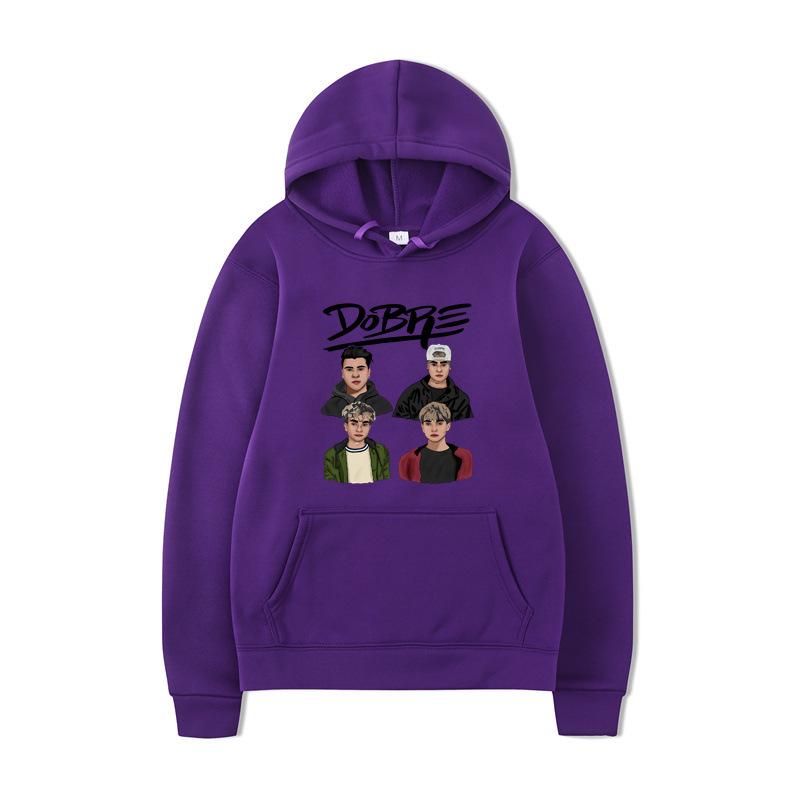 Autumn Winter DOBR Letter Print Men's Hoodie Vintage Unisex Pullover Men Vintage Graphic Hoody Tops Oversize Clothing