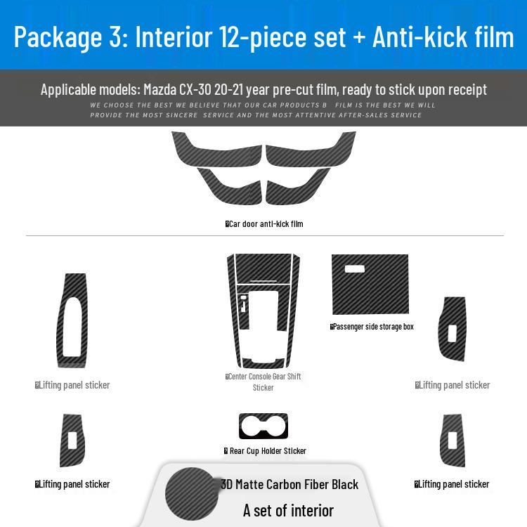 Mazda CX5/CX30 (17-21) Interior Carbon Fiber Sticker - Damage-Free Replacement