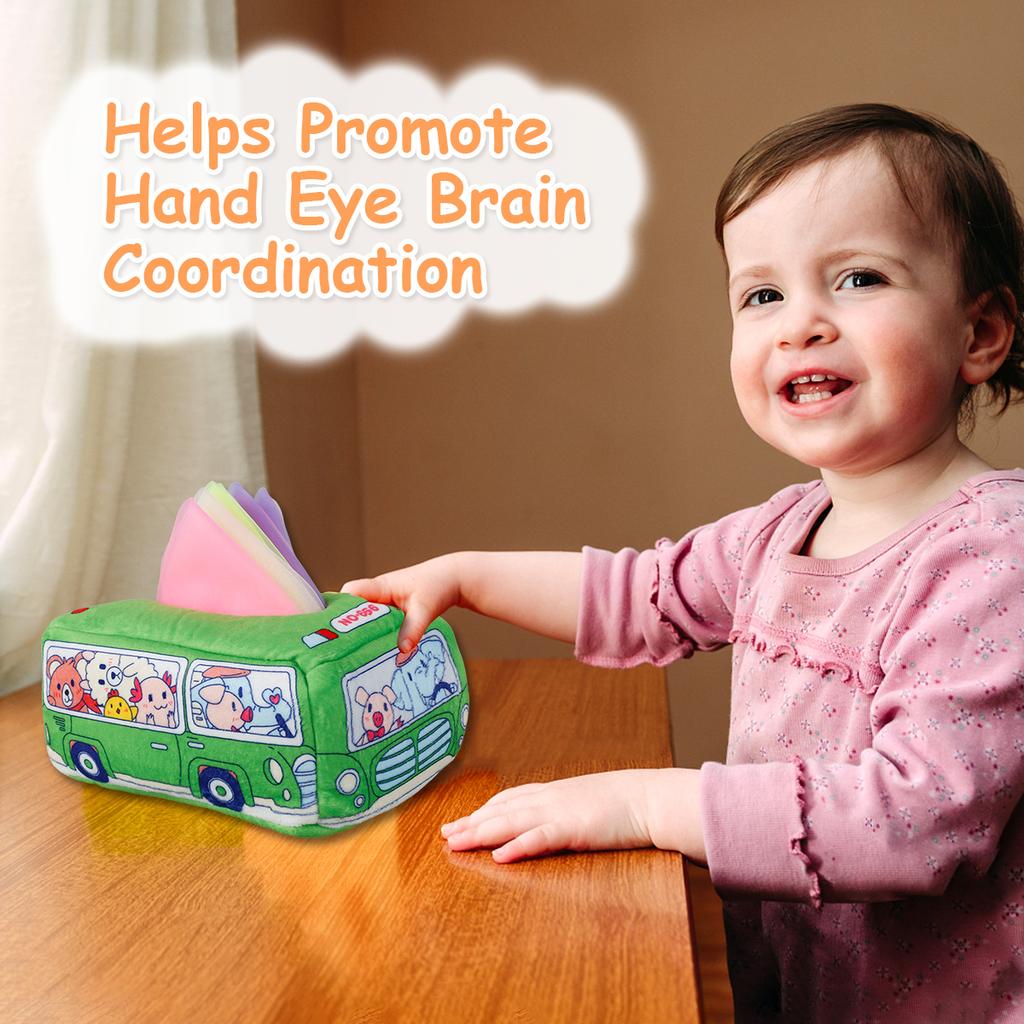 Montessori Cloths Toys Magic Cotton Animal Tissue Box Kids Finger Exercise Cloth Busy Box Toys Baby Educational Activity Sensory