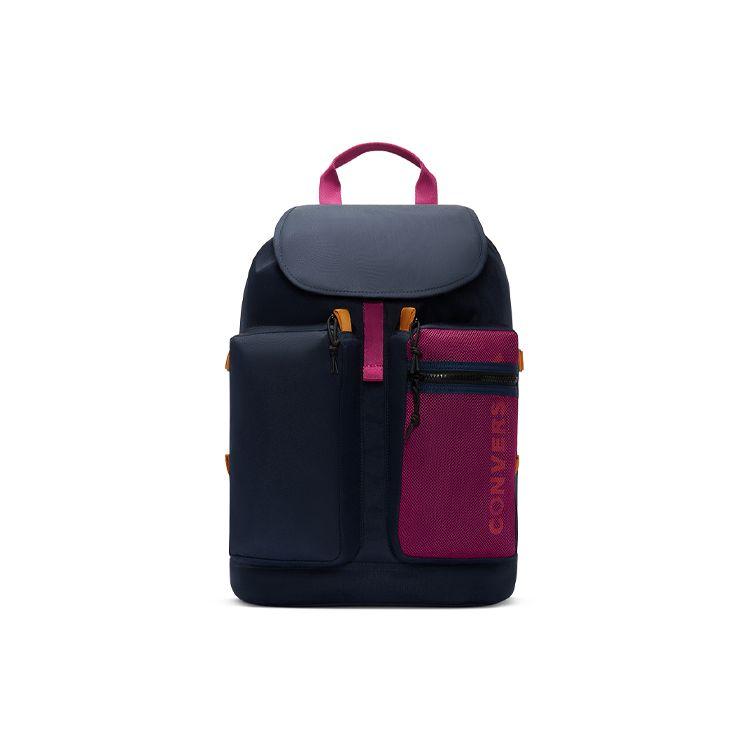 Converse Color Block Multi-Pocket Polyester Backpack Unisex backpacks Midnight-Blue 10019892-A02 Midnight Blue
